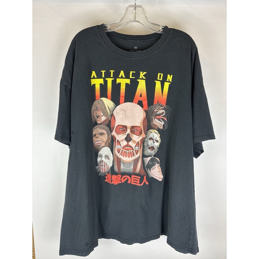 Mens Black Final Season Attack On Titan T-Shirt Size 3XL